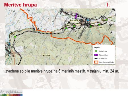 Lokacije meritev hrupa v občini Borovnica
